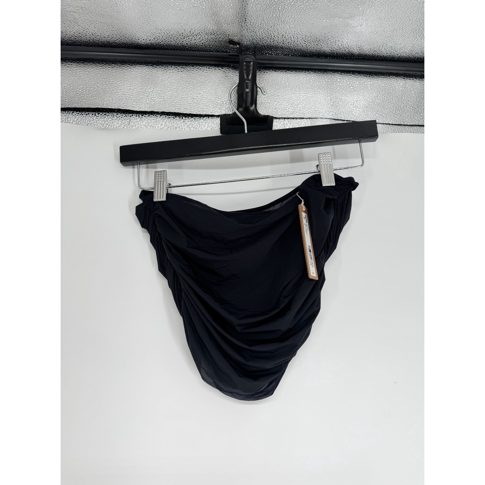 SKIMS Milky Sheer Tube Top Womens Small Obsidian Black Ruched Stretch Strapless